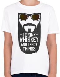 printfashion Whiskey-t iszok és tudok dolgokat - Gyerek póló - Fehér (4357796)