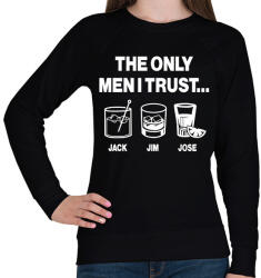 printfashion The only men I trust. . . Jack, Jim, Jose - Női pulóver - Fekete (16785259)