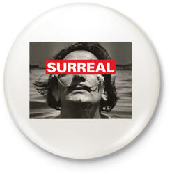printfashion Salvador Dalí - Surreal - Kitűző, hűtőmágnes - Fehér (6732743)