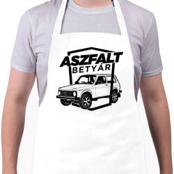 printfashion Aszfalt betyár - Lada Niva - Kötény - Fehér (4914796)