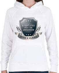 printfashion A tökéletes férfiak január - Női kapucnis pulóver - Fehér (6052980)