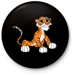 printfashion Cute Tiger - Kitűző, hűtőmágnes - Fekete (3101600)