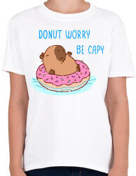 printfashion Donut worry be capy (kék) - Gyerek póló - Fehér (13814032)