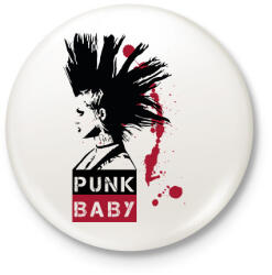 printfashion Punk Baby - Kitűző, hűtőmágnes - Fehér (7668303)