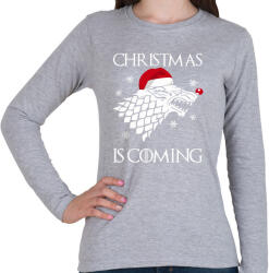 printfashion Christmas is coming! - Női hosszú ujjú póló - Sport szürke (449839)