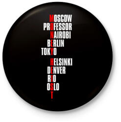 printfashion Bella Ciao - Nagy Pénzrablás - Money Heist - Casa de Papel - Kitűző, hűtőmágnes - Fekete (5730914)