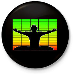 printfashion Dj - Kitűző, hűtőmágnes - Fekete (11803205)