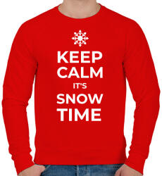printfashion IT'S SNOW TIME - Férfi pulóver - Piros (9550896)