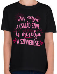 printfashion A család szíve - Gyerek póló - Fekete (4814610)