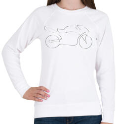 printfashion motor egyvonallalfehér - Női pulóver - Fehér (2913048)