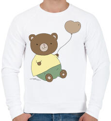 printfashion Mackó szíves lufival - Férfi pulóver - Fehér (12214962)