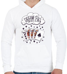 printfashion Dream big - ámodj nagyot - Férfi kapucnis pulóver - Fehér (5501195)