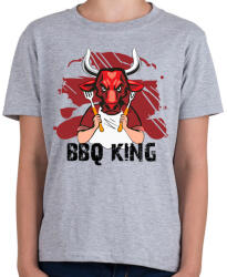 printfashion BBQ king - Gyerek póló - Sport szürke (3113782)