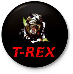 printfashion T-REX - Kitűző, hűtőmágnes - Fekete (3097411)