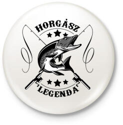 printfashion Horgász legenda - Kitűző, hűtőmágnes - Fehér (3077000)