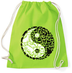 printfashion YinYang macskák - Sportzsák, Tornazsák - Limezöld (393875)
