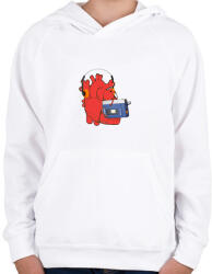 printfashion Zenét hallgató szív - Gyerek kapucnis pulóver - Fehér (1792387)