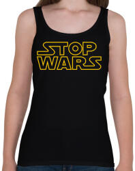 printfashion STOP WARS - Női atléta - Fekete (15990617)