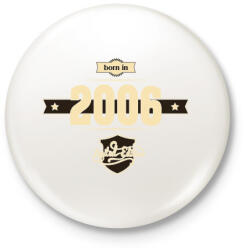 printfashion born-in-2006-cream-choco - Kitűző, hűtőmágnes - Fehér (3076885)