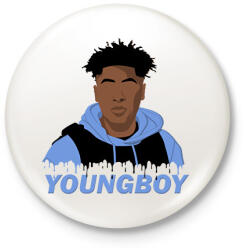 printfashion NBA Youngboy - Kitűző, hűtőmágnes - Fehér (3083317)