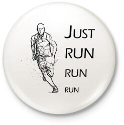 printfashion Just run - Kitűző, hűtőmágnes - Fehér (6295074)