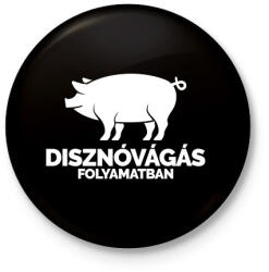printfashion Disznóvágás folyamatban - Kitűző, hűtőmágnes - Fekete (3100626)