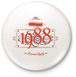 printfashion since-1988-red-black - Kitűző, hűtőmágnes - Fehér (3076534)