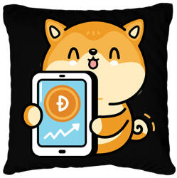 printfashion BITCOIN 4EVER 17 - Párnahuzat, Díszpárnahuzat - Fekete (6010227)