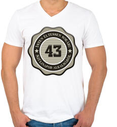 printfashion 43 - Férfi V-nyakú póló - Fehér (7223358)