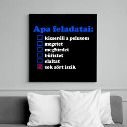 printfashion Apa feladatai - Vászonkép - Fekete (6659912)