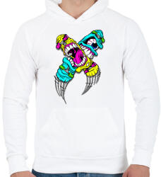 printfashion Gördeszka szörnyek - Férfi kapucnis pulóver - Fehér (1575537)
