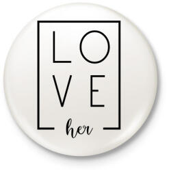 printfashion LOVE her páros 1 - Kitűző, hűtőmágnes - Fehér (6076212)