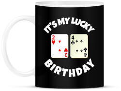 printfashion 24 POKER SZÜLINAP - Bögre - Fekete (9783153)