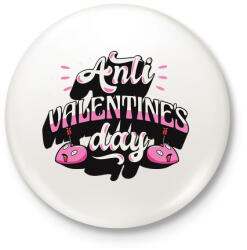 printfashion Anti Valentine's - Kitűző, hűtőmágnes - Fehér (4302740)