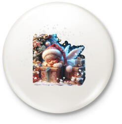 printfashion Karácsonyi angyal - Kitűző, hűtőmágnes - Fehér (14967394)