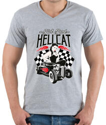 printfashion hot Rod Hellcat - Férfi V-nyakú póló - Sport szürke (803412)
