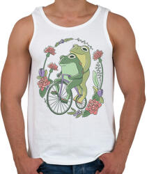 printfashion Béka pár biciklin - Férfi atléta - Fehér (13272501)