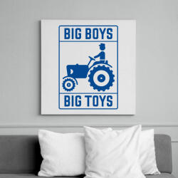 printfashion Big boys big toys - traktoros - Vászonkép - Fehér (6625195)