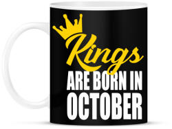 printfashion A királyok októberben születnek - Bögre - Fekete (793761)