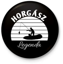 printfashion Horgász legenda - Kitűző, hűtőmágnes - Fekete (4712452)