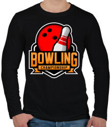 printfashion Bowling - Férfi hosszú ujjú póló - Fekete (16328587)