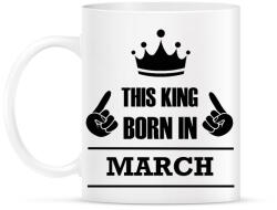 printfashion Ez a király márciusban született - Bögre - Fehér (1263579)