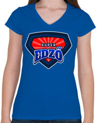 printfashion SUPEREDZŐ - Női V-nyakú póló - Királykék (11478512)
