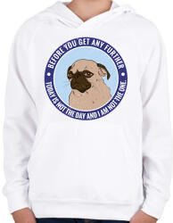 printfashion Antiszociális mopsz - Gyerek kapucnis pulóver - Fehér (7562572)