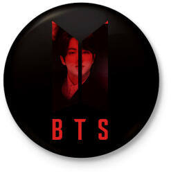 printfashion bts-Kim Seok Jin - Kitűző, hűtőmágnes - Fekete (6202081)