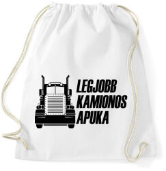 printfashion Legjobb kamionos apuka - Sportzsák, Tornazsák - Fehér (1002861)