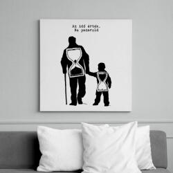 printfashion Az idő érték, ne pazarold - Vászonkép - Fehér (6627810)