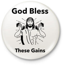 printfashion Isten áldott izmai - Kitűző, hűtőmágnes - Fehér (3083270)