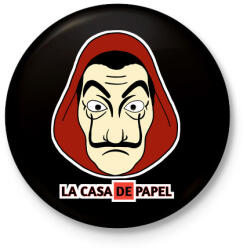 printfashion LA CASA DE PAPEL - Kitűző, hűtőmágnes - Fekete (4898475)