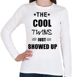 printfashion THE COOL TWINS BLACK - Női hosszú ujjú póló - Fehér (2059105)